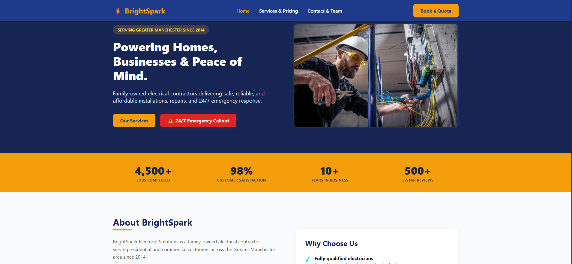 Electrician Website Showcase