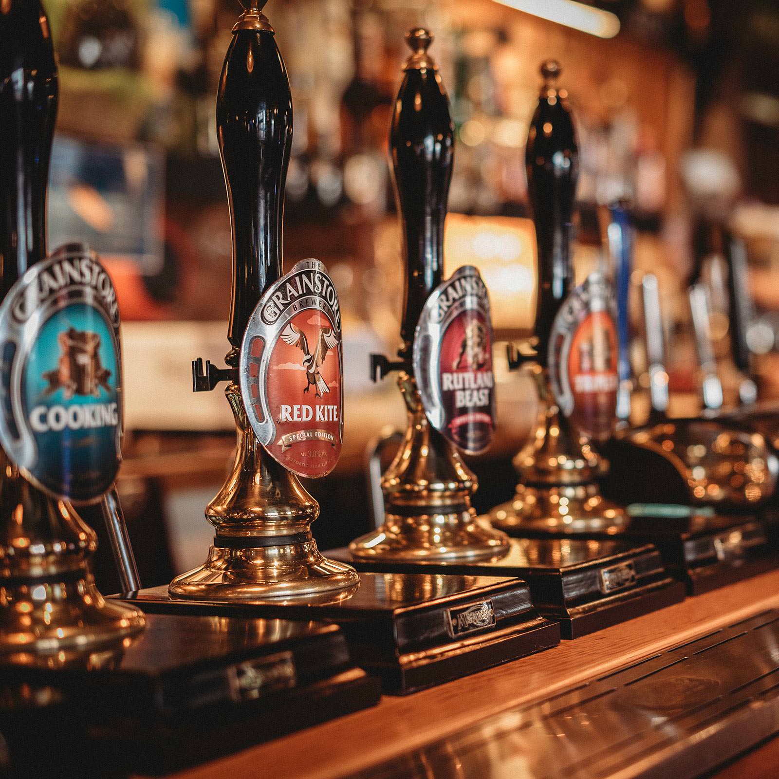 Selection of hand-pulled real ales