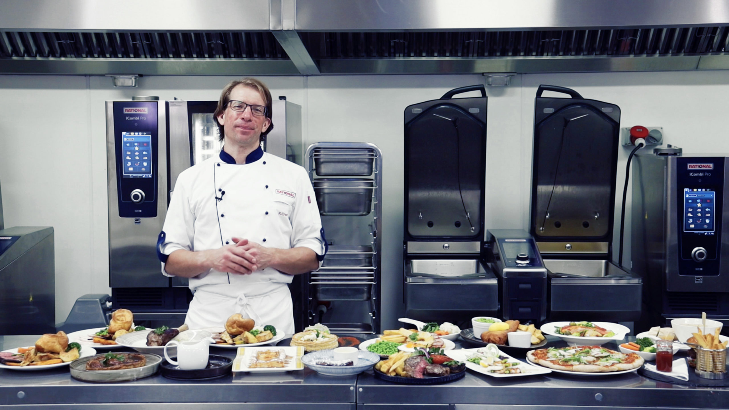 Chef preparing fresh local ingredients in the pub kitchen